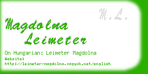 magdolna leimeter business card